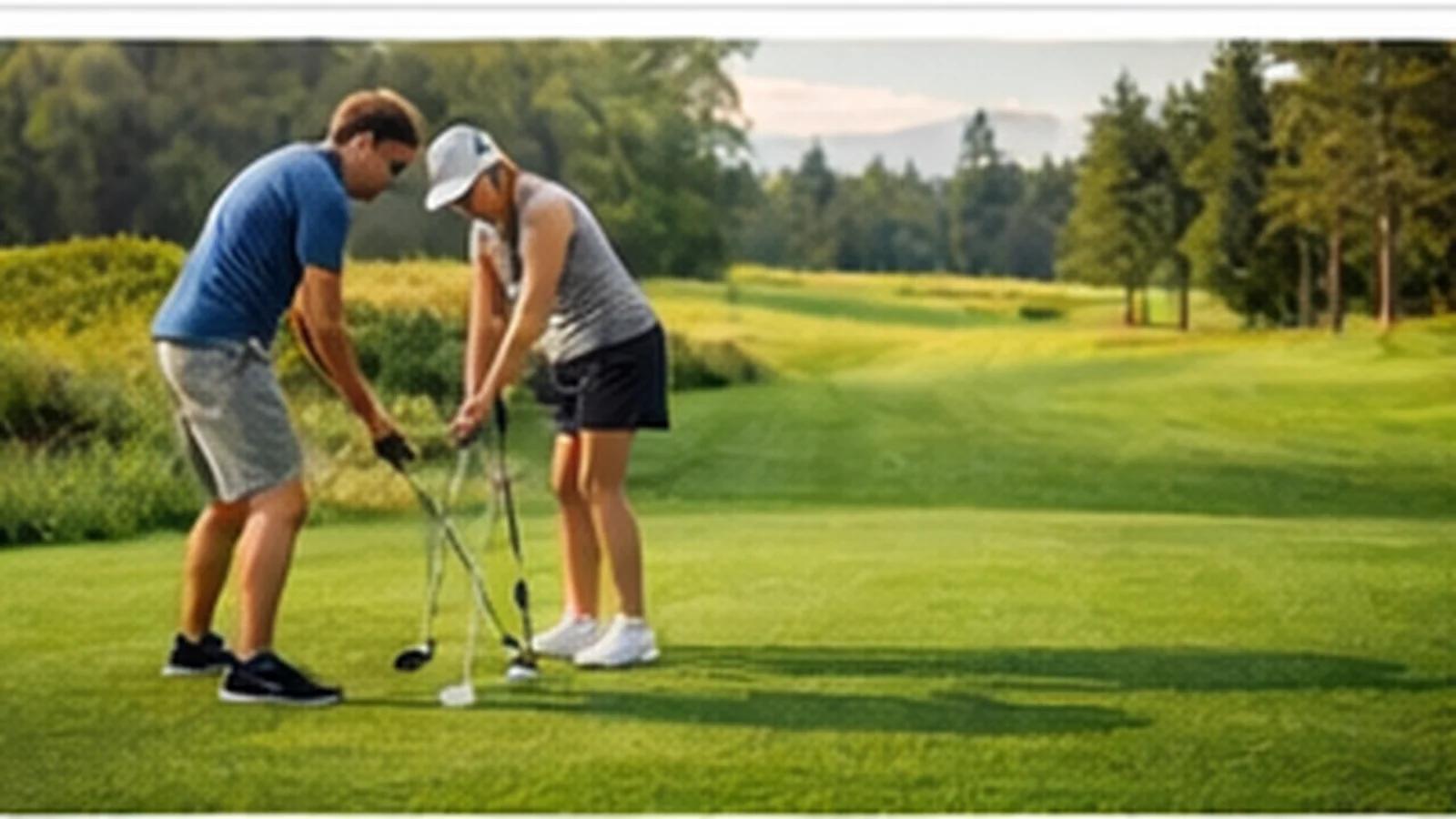 Golf lesson on the range